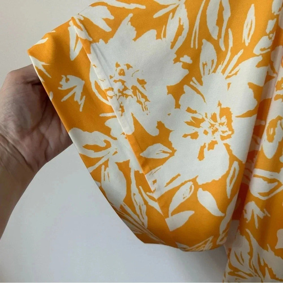 Eloquii Women's Short Dolman Sleeve Yellow & White Floral Maxi Dress Size 16 GUC - Picture 5 of 10